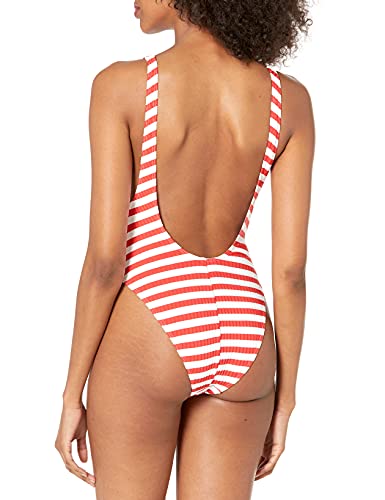 Roxy Womens Hello July One Piece Swimsuit, Poppy Red Vicky Stripes 212, Small Us #TOP1