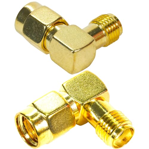 Fohevers 2 Pcs RP-SMA Male Plug to SMA Female Jack 90 Degree Adapter Antenna Connector for Radio WiFi Router FPV Dron Mobile - Image 2