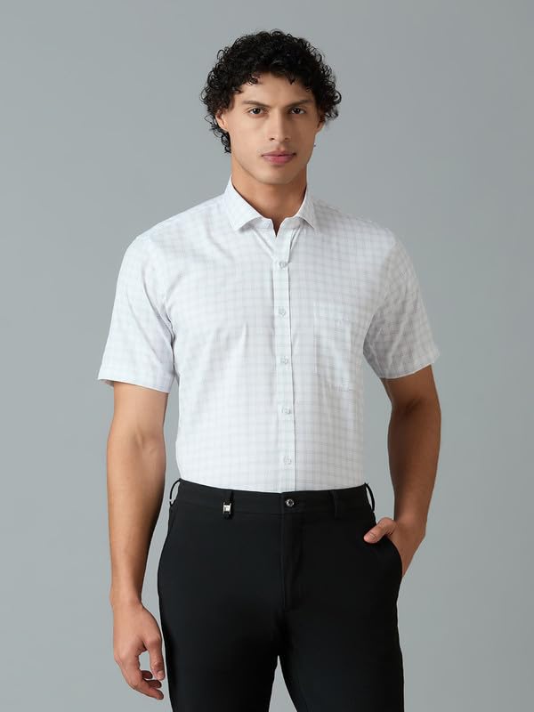 Image of Mark & Albert Men's Half Sleeves Cotton Formal Shirt