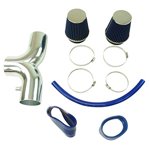 Performance Dual Snorkel Short Ram 3.5" Intake Kit Blue Filter Compatible with Corvette 5.7