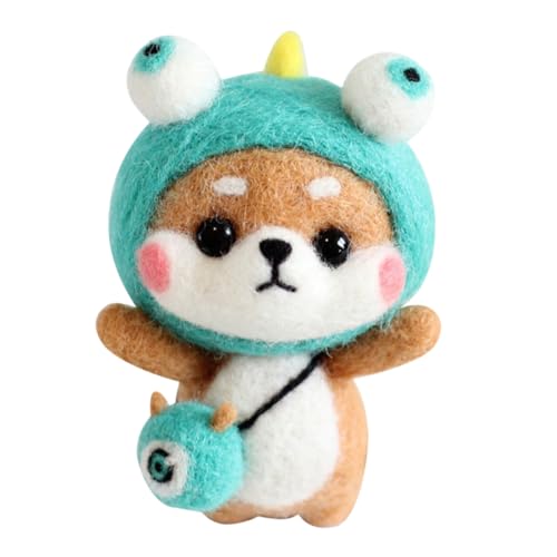 DOITOOL Handgefertigtes Shiba Inu Nadelfilzset DIY Filzwolle Bastelset für Anfänger und Fortgeschrittene Inkl Filzwolle für Kreatives Trockenfilzen Geschenk und Wohnaccessoire
