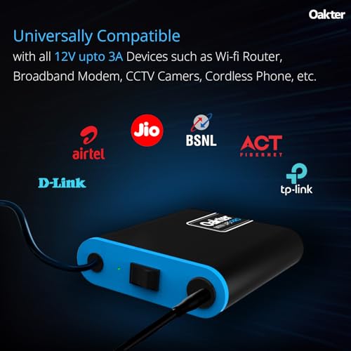 Oakter Mini UPS PRO for High Capacity WiFi Routers 12V & Upto 3A | Battery 2X4000 mAh | Power Backup Upto 8 Hours | Support Jio, Airtel & Other... - Image 4