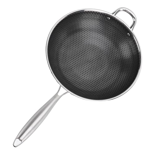 Wok de acero inoxidable 304 con mango sólido 32 cm miniatura 4