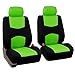 FH Group Universal Fit Flat Cloth Pair Bucket Seat Cover, (Green/Black) (FH-FB050102, Fit Most Car, Truck, Suv, or Van)