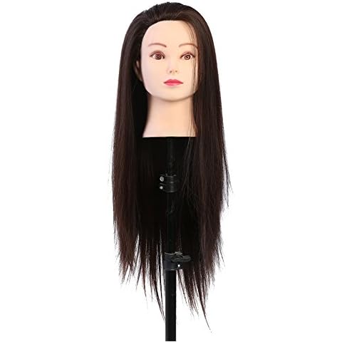 Training Head, Makeup Mannequin Head Hairdresser Training Head Cosmetology Doll Head Blond Dark Brown Cover