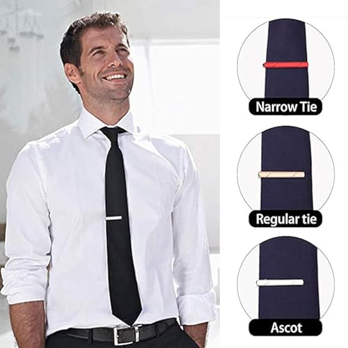 6 Stück Krawattennadeln Für Herren Krawattenklammer Herren Krawattennadel Klassische Krawattenklammern Edelstahl Krawattenklammer-Set Für Hochzeiten Für Herren, Jahrestag, Hochzeit, Business, Alltag
