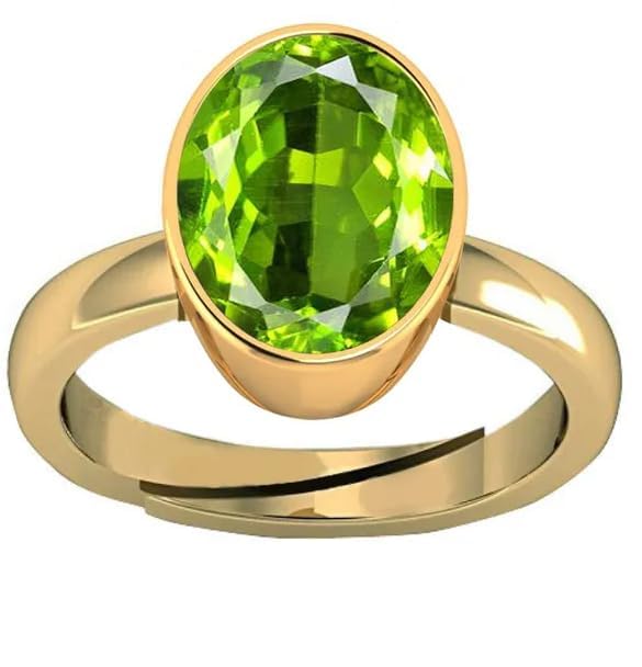Bague péridot naturel 7,72 carats, le bijou ajustable idéal pour sublimer vos tenues de soirée
