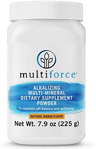 Multiforce Alkaline Powder-Natural Daily pH Balance Supplement. Bioavailable Alkalizing formula to Balance Your pH, Combat Acid Build-Up, Increase Energy, Improve Digestion | 3 Flavors | 30 Day Supply