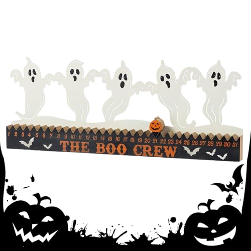 Parlayildiz ハロウィンカウントダウン - ゴースト デコレーション 室内用 - サイン カレンダー オーナメント 31日 デスクトップ テーブル用 室内飾り