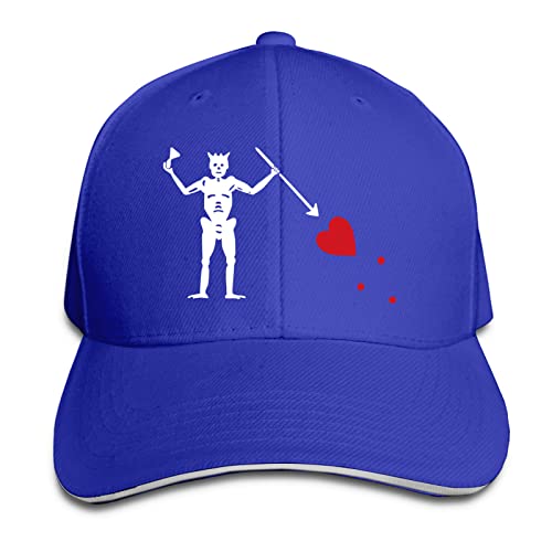 Blackbeard Skull Pirate Flag Hat Baseball Cap Duck Tongue Cap Fashion Cap Blue
