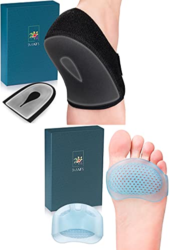 SMATIS Heel Protectors, Heel Cups for Plantar Fasciitis, Metatarsal Pads Soft Gel Ball of Foot Pads