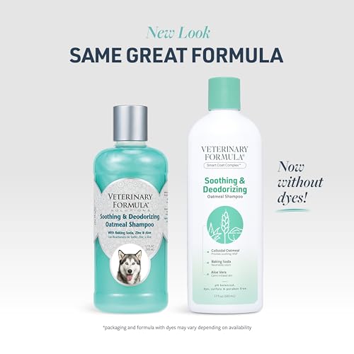 Veterinary Formula Smart Coat Complex Soothing and Deodorizing Oatmeal Shampoo for Dogs, 17 Fl oz – Baking Soda Eliminates Odors, Aloe Vera & Oatmeal Cleanse and Hydrate Skin – Long-Lasting Fragrance