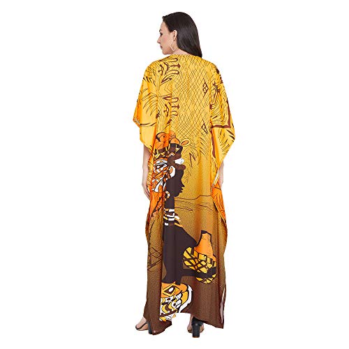 Image of Oussum Plus Size Kaftan Dresses for Women, Polyester Summer Caftan Cover Up Maxi Beach Dress, 1X-3X