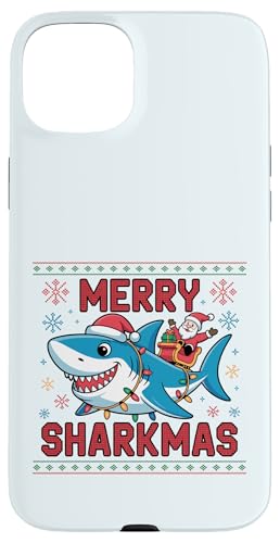 Merry Sharkmas AO[Z[^[ T^ CfBO V[N Cgt X}zP[X iPhone 15 Plus p