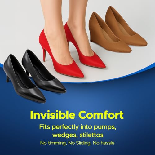 Image of High Heel Insoles, Full Length Heel Insoles, Extra Soft Feet Protector, Cushion Pad for Support, Pain relief, Increased Comfort, Anti-Slip Grip, Ideal for All Heels (Pack of 2)