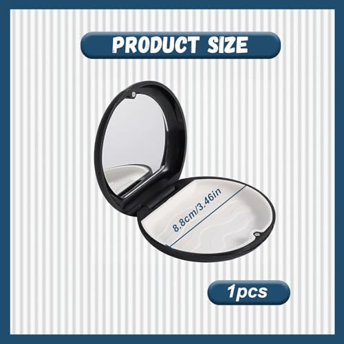 1 Stück Zahnspangendose, Zahnschiene Box Mit Spiegel, Dose Für Zahnschiene Für Reisen Und den täglichen Gebrauch, Geeignet Für Menschen, Die Zahnspangen Tragen (Schwarz)