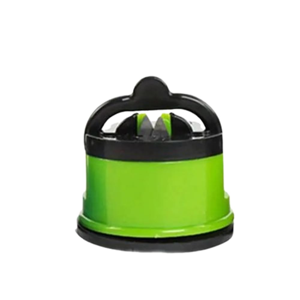 V-Shaped Green Knife Sharpener with Tungsten Steel Blades Strong Suction Base for Stable Sharpening