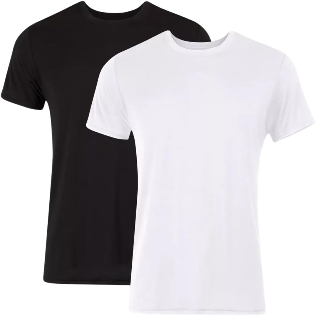 Hanes Men’s Originals Supersoft T-Shirt, Viscose from Bamboo Undershirt, 2-Pack