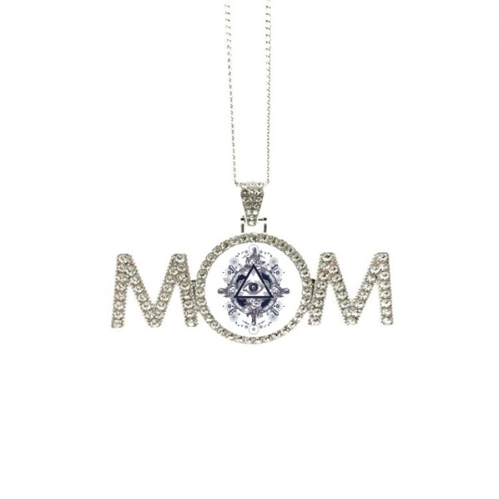 Collier pendentif triangle œil fleur symbole de protection et d'amour - 4