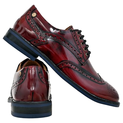 Image of Hx London Brush-Off Leather Men Brogues Formal Derby Shoes