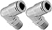 Vixen Air 1/4" NPT Male to Push to Connect (PTC) for 3/8" OD Hose Swivel Elbow - Bundle of Two Fittings VXA2438-2