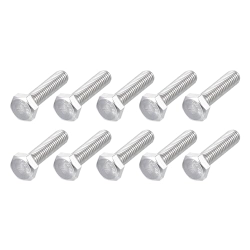 Image of METALLIXITY Hex Bolts (M6-1x25mm) 50Pcs, 304 Stainless Steel Coarse Fully Threaded Hex Head Screw Bolt Machine Screws - for Furniture Repair, Silver