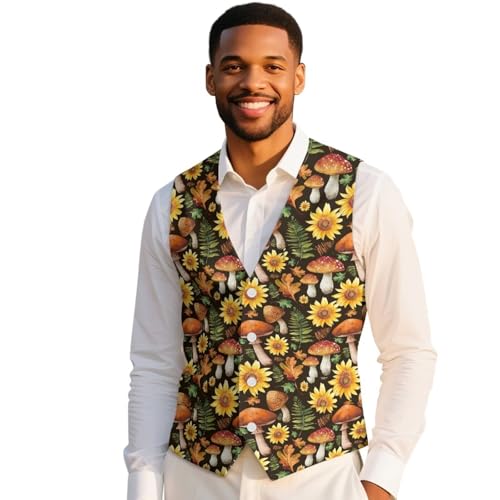 Men's Waistcoat Slim Fit Mens Suit Vest for Thanksgiving Party Banquet Washable Wrink-Free Waistcoat S-4XL2