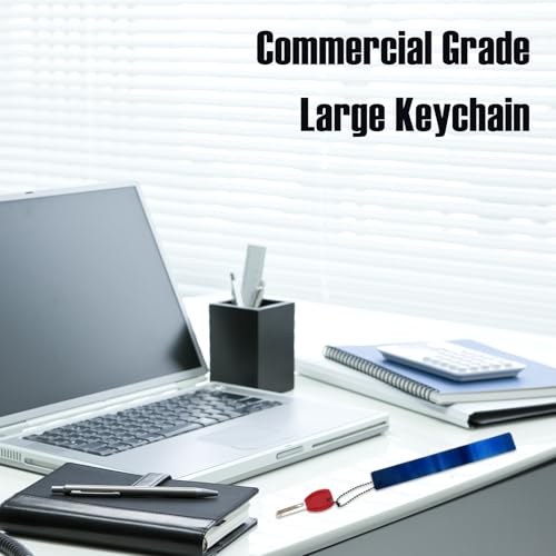 Image of 8 Pcs Commercial Grade Large Keychain Big Heavy Duty Bathroom Key Chain for Business Restroom to Not Lose Keys Giant Metal Long Keychain (8, Blue)