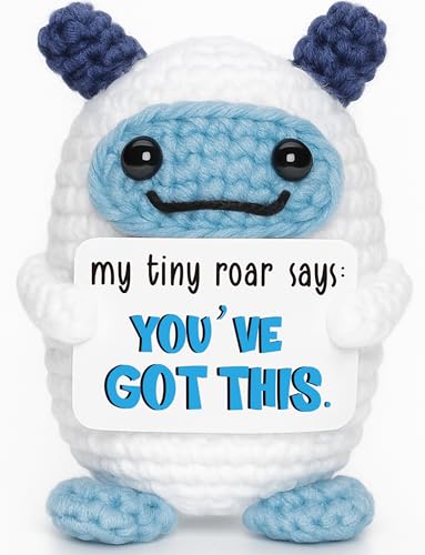 Frabaca Gift for Women Men Teen - Positive You Got This Crochet Animals for Office Essentials Decor - Appreciation Support Affirmations Gift for Her Him Graduation Birthday Easter Basket Stuffers