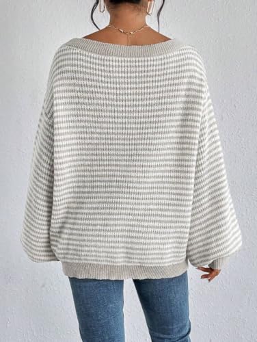 Image of ZAFUL Sweaters for Women Off Shoulder Knit Sweater with Long Sleeve Loose Pullover Jumper Tops