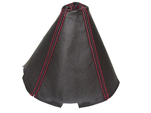 The Tuning-Shop for Mazda Rx-8 2003-12 Manual Shift Boot Black Leather Red Stitching 4 Panels