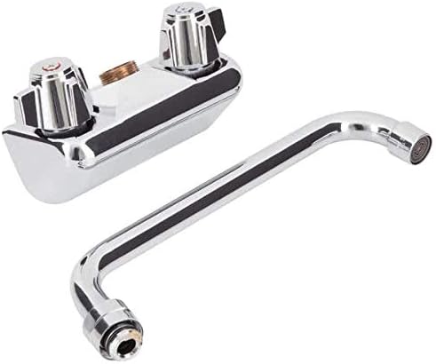 Commercial Wall Mount Bar Sink Faucet – 4" Center with 10" Swing Spout | Heavy-Duty Faucet for Bar, Kitchen, Utility Sink