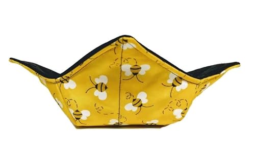 Sewuseful Studios Llc Microwavable Hot Bowl Cozy Holder In Reversible 100% Cotton Honey Bee Fabric Print - Custom Sizes #TOP19