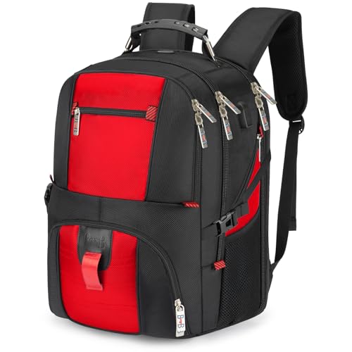 17x13x8 in Laptop Backpack for Men & Women, Under-Seat, Red