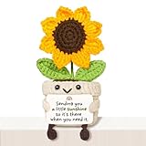 Glydein Get Well Gifts for Women After Surgery, Handmade Positive Sunflower Crochet Decor, Surgery Recovery Breast Cancer Care Gifts, Thinking of You Feel Better Gift for Women