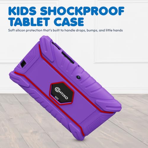 Image of Contixo 7 inch Kids Tablet Bundle, Tablet with Headphones & Sleeve Bag - Purple