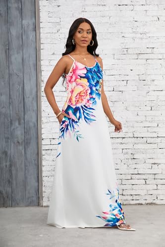 Summer Maxi Dress for Women 2025 Plus Size Casual Sexy Floral Sleeveless Vacation Long Sundresses with Pockets4