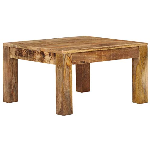 vidaXL Bois de Manguier Massif Table Basse 60x60x35 cm Meuble Table de Séjour