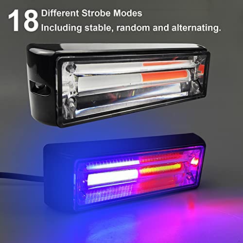 EMIHO 3 LED Strobe Light Red Blue Emergency Vehicle Grille Waterproof Surface Mount Beacon Warning Light Head for Car SUV Pickup Truck Van Motorcycle - Thumbnail 4