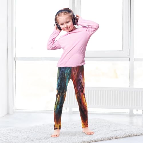 Bolaz Toddler Girls Leggings Printed Yoga Pants Leggings Fire Dragan Couple for Kids4