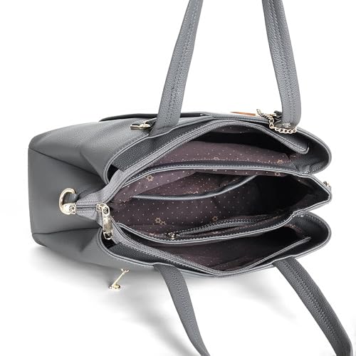Image of Gold Rose Women's Vegan Leather Handbag - Stylish Shoulder and Crossbody Bag for Women | Multi-Compartment Office, Party and Daily Use Purse