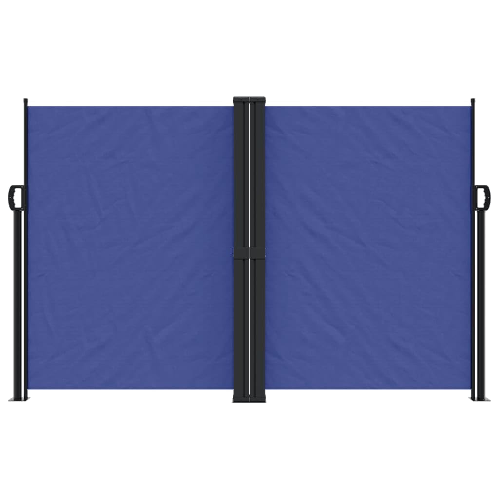 Seitenmarkise Ausziehbar 160x600 cm Blau Sonnensegel für Balkon Terrasse Garten Robustes Polyester mit PU Beschichtung Moderner Outdoor Sichtschutz für Wohnmobil Wohnwagen oder Gartenzaun