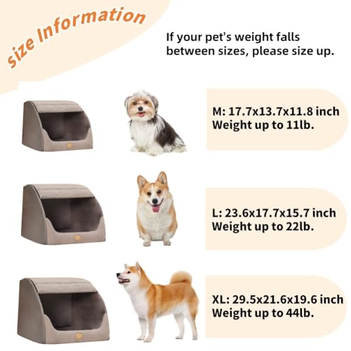 Large Dog House Indoor, Soft Plush Dogs Cave Bed Covered Pet Bed with Fluffy Washable Cushion, Portable Dog/Cat Pet Tent House for Small Medium Dogs (Grey, X-Large) - Image 5