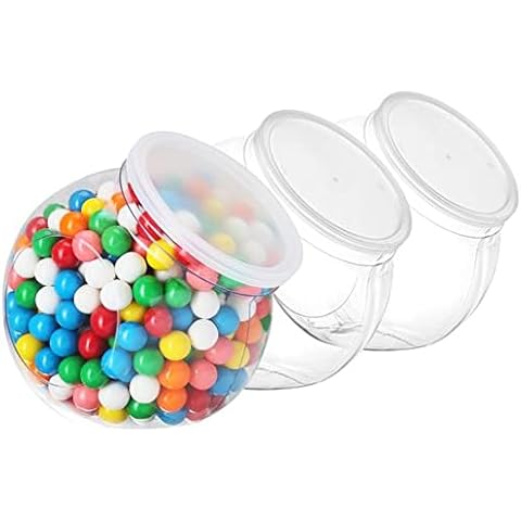 DilaBee Plastic Candy Jars with Lids - 3 Pack Cover