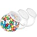Pack of 3 - Empty Gumball Style Containers With Lids - Plastic Kitchen Countertop Jars - Wide mouth Opening For Easy Refill - Great For Candy, Homemade Cookies, Cake, Snacks - Food Safe (3 Pack 48 Oz)