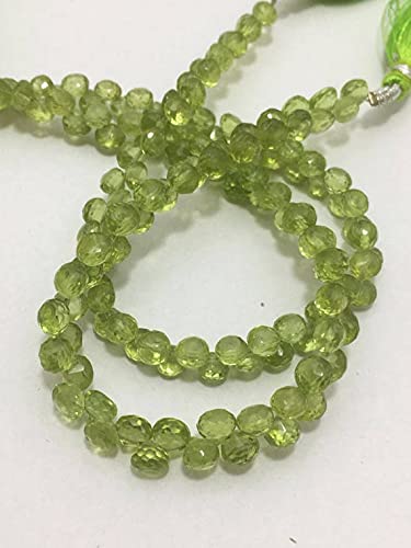 Peridot beads facettées en oignon 4-5mm pour fabriquer un cadeau d'anniversaire personnalisé