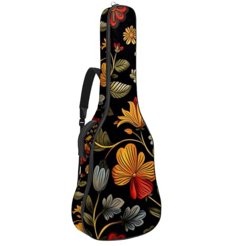 Housse guitare acoustique fleurie et imperméable avec rembourrage épais