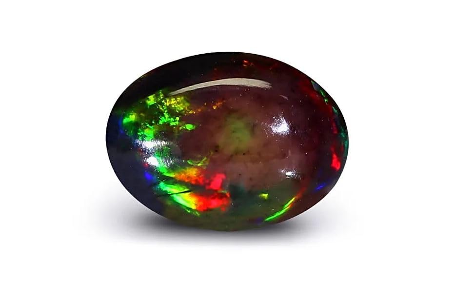 9.50 Ratti Fire Opal Stone Original Certified By Lab 8.65 Carat Black Fire Opal Loose Gemstone Oval Shape Upala|Opala Black Opel Gemstone For Men-image-19