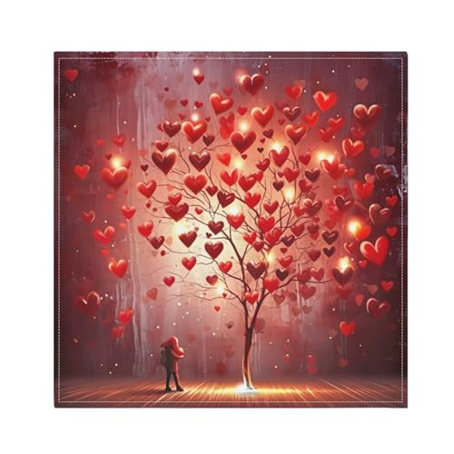 Servilletas de Tela YETTASBIN Corazón Día San Valentín Pack 6 miniatura 6
