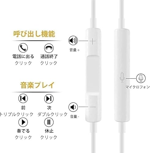 iPhone イヤホン有線 [MFi正規認証品] イヤフォン純正 HIFI透明な音質 重低音 マイク付き 通話対応 音量調整 ヘッドホン コンパクト iPhone14/13/12/11/SE/X/XS/XR/XS Max/8/8P/7/7P/iPad/iPod対応 (I2)